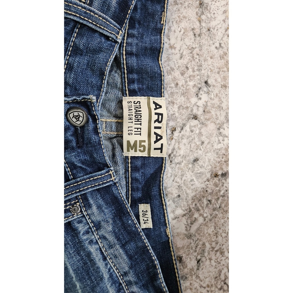 Gorpcore Ariat M5 Straight Fit Straight Leg Jeans Mens 36x34 Medium Wash Denim